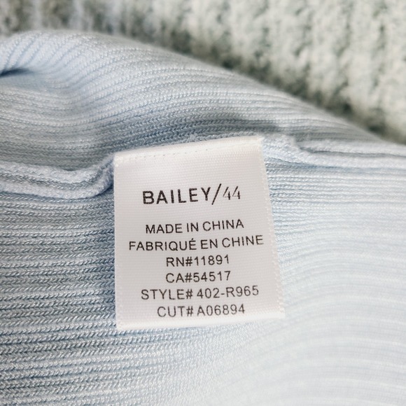 Bailey 44 Anthropologie Dress XS Pastel Blue Ribbed Knit Sleeveless Bodycon - Picture 12 of 12